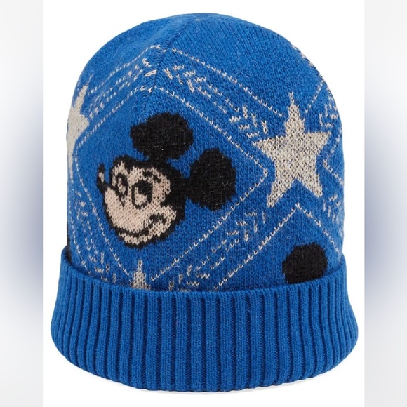 Gucci x Disney Jacquard-knit Beanie Hat in Blue - Picture 1 of 6